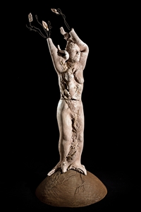 Alberonna-scultura terra cotta, 110x40x40
